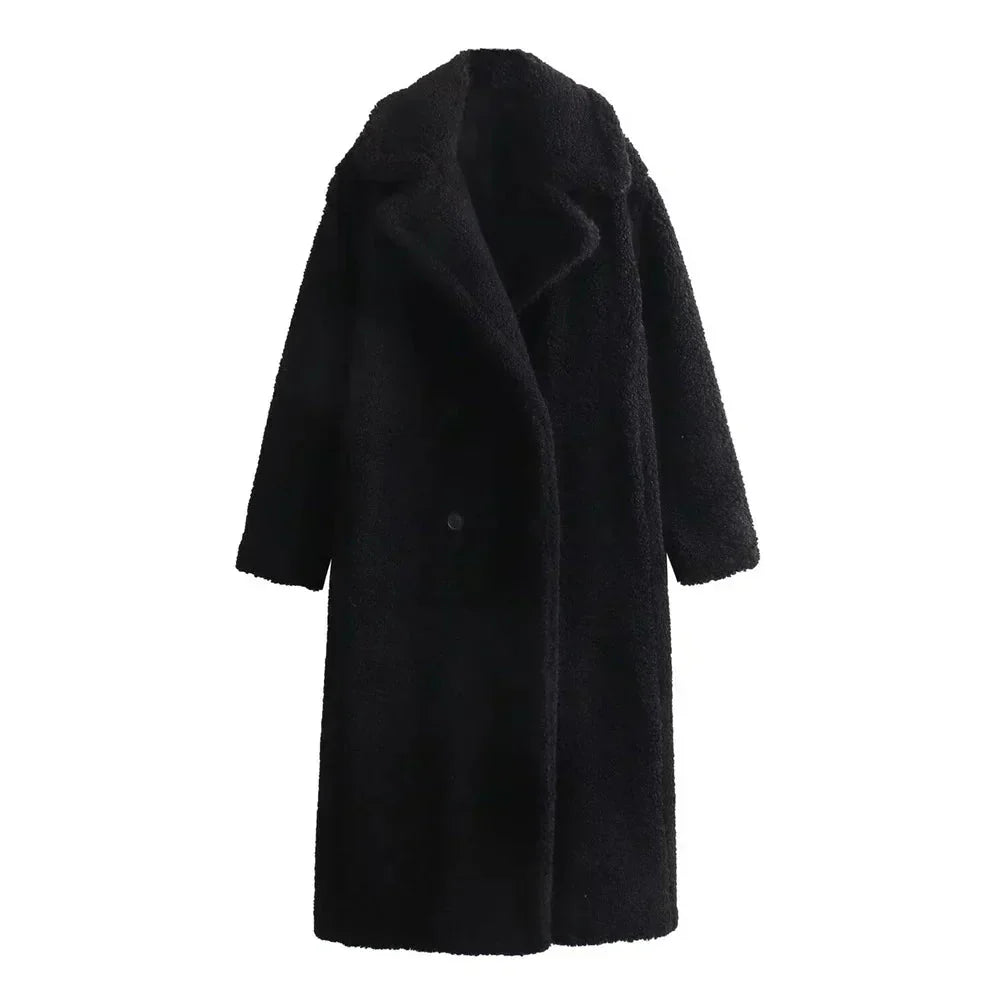 WW | Doppelreiher Pelz Winterjacke Lange Überjacke Frauen