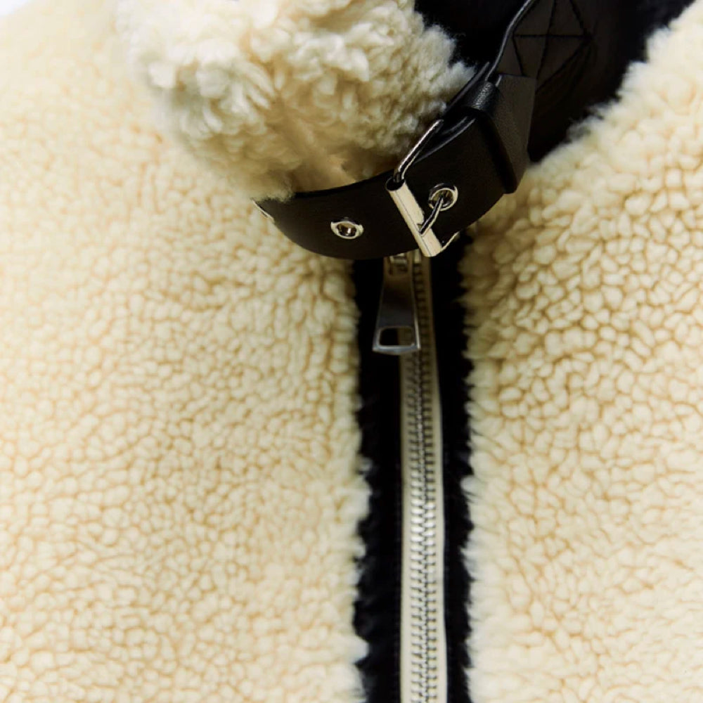 WW | Übergröße Biker Pelzjacke Winterjacke