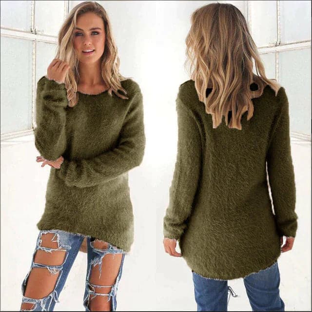 WW | Strickpullover - Weiche Flauschige Qualität - Legere Passform - Lange Ärmel
