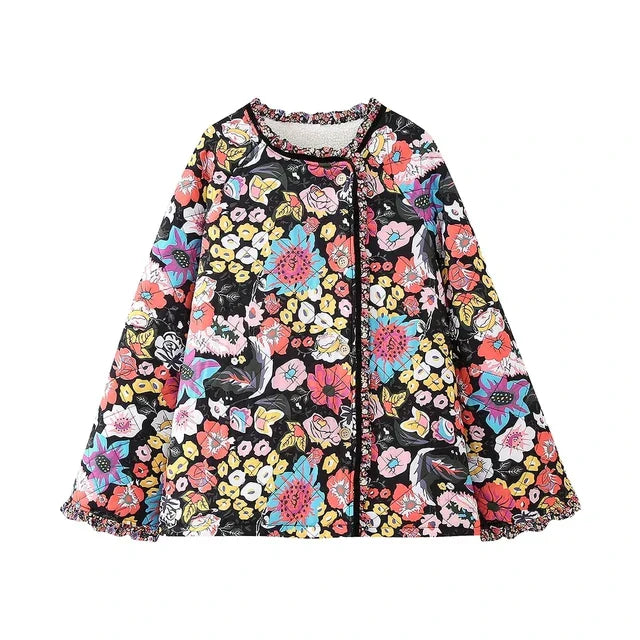 WW | Chic Lined Jacket with Floral Print for Women