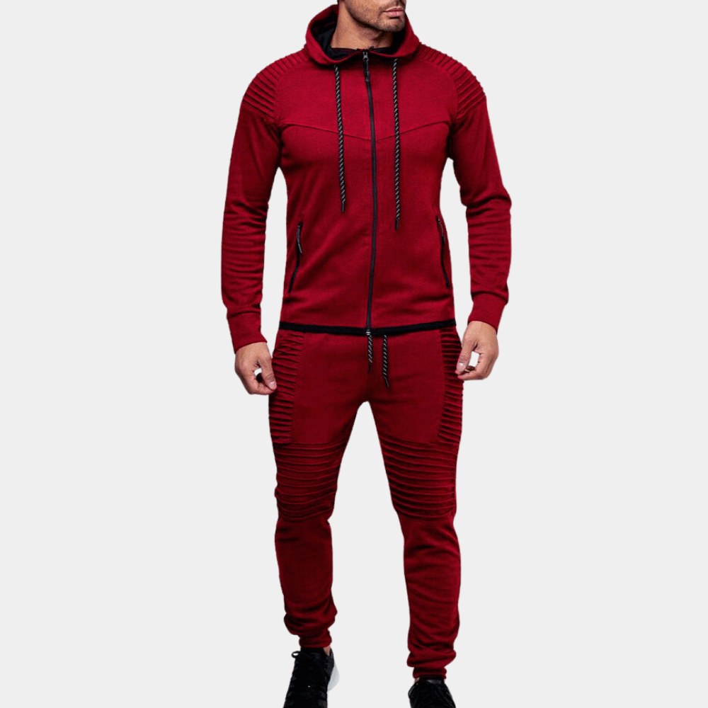 WW | Rib Detail Tracksuit - Two-piece Hooded Jogger for Sports & Leisure