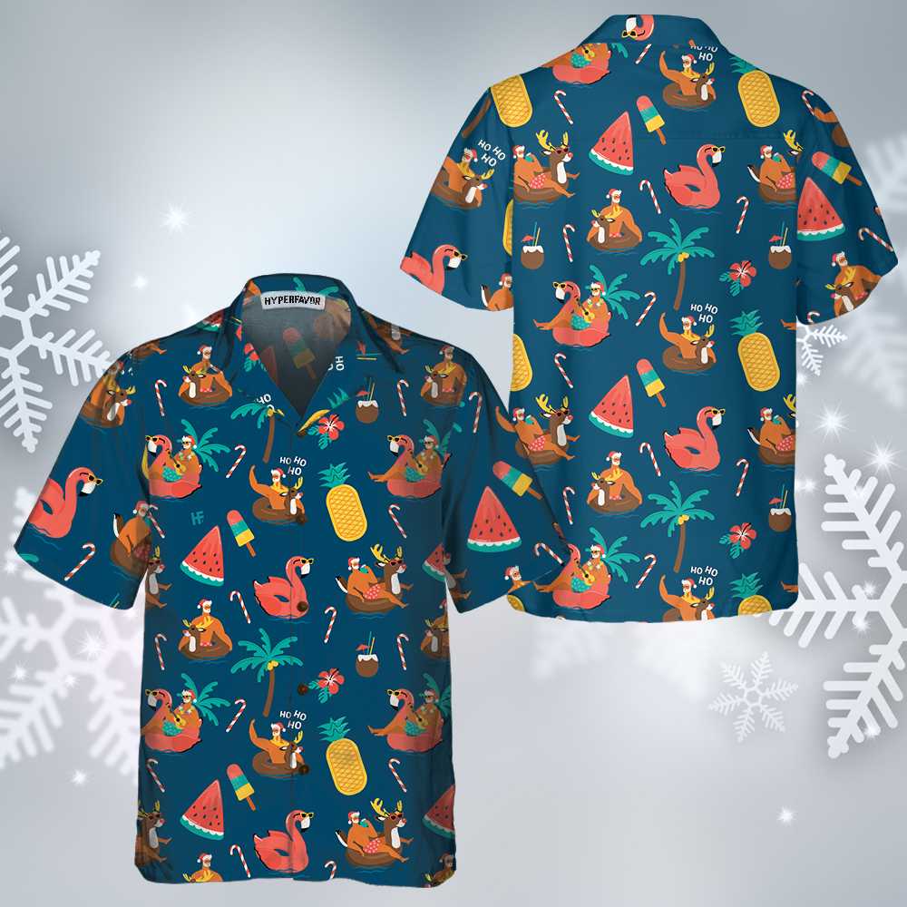 WW | Tropisches Heißes Weihnachts-Hawaiianhemd, Lustiges Weihnachtshemd, Geschenk Für Weihnachten