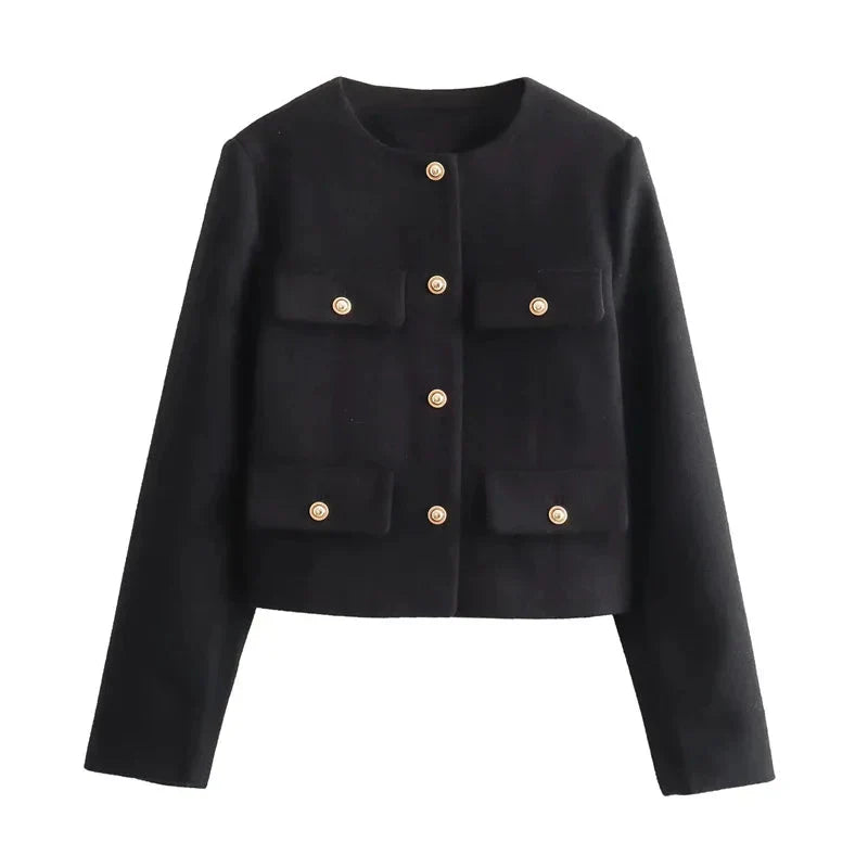 WW | Jacke Kurz Einreiher Blazer Jacke Damen Jacke