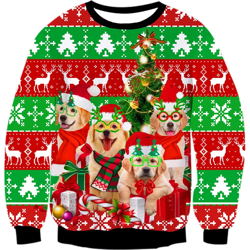 WW | Unisex Sweatshirt - Comfortable 3D Cat & Dog Design for Animal Lovers