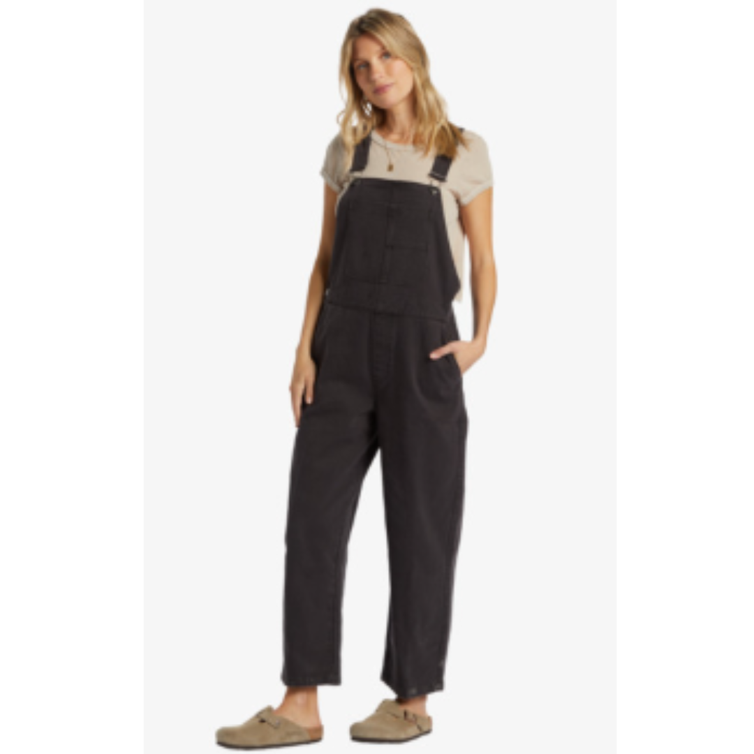 WW | Overall Relaxed Fit Wide Leg Breathable Fabric Utility Details