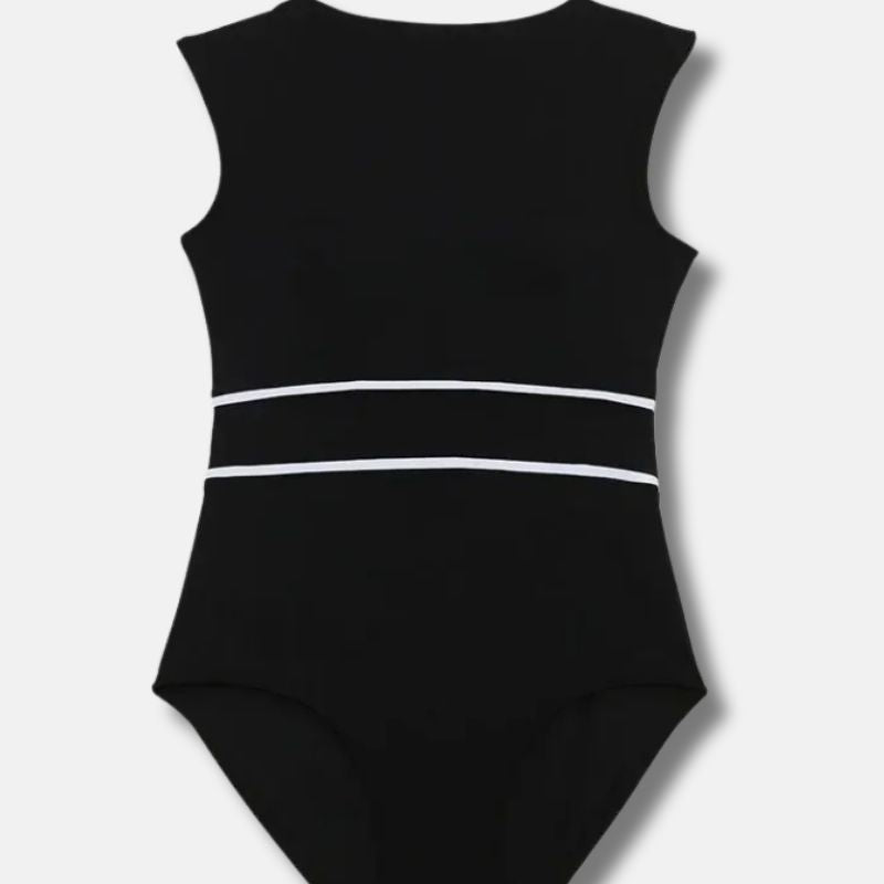 WW | Minimalist Schwarzer Einteiler Badeanzug