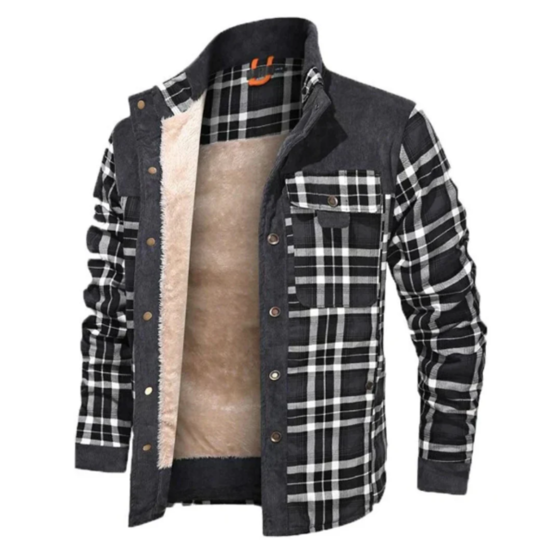 WW | Karierte button-up Jacke für Herren Warm