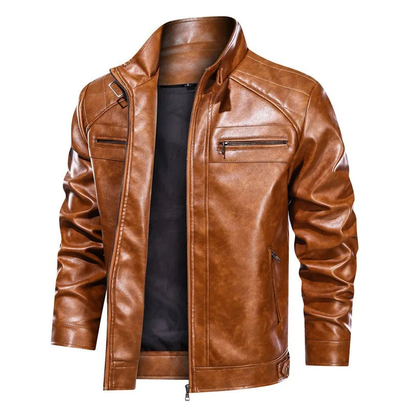 WW | Premium Motorradjacke für Herren Schwarz und Braun