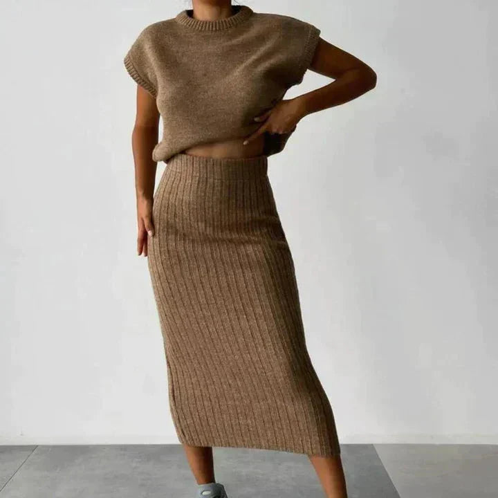 WW | Strickweste und Rock Set für Frauen