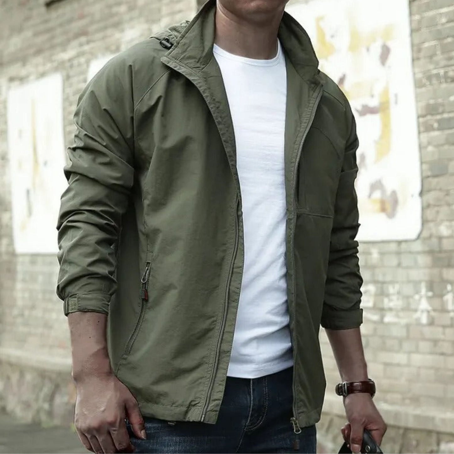 WW | Jacket with hood zipper lightweight jacket
