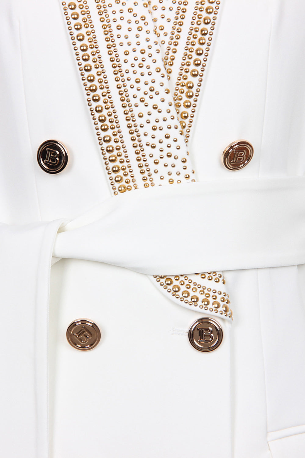 WW | Blazer Doppelt Geknöpft Goldene Details Blazer mit Gürtel Damenbekleidung