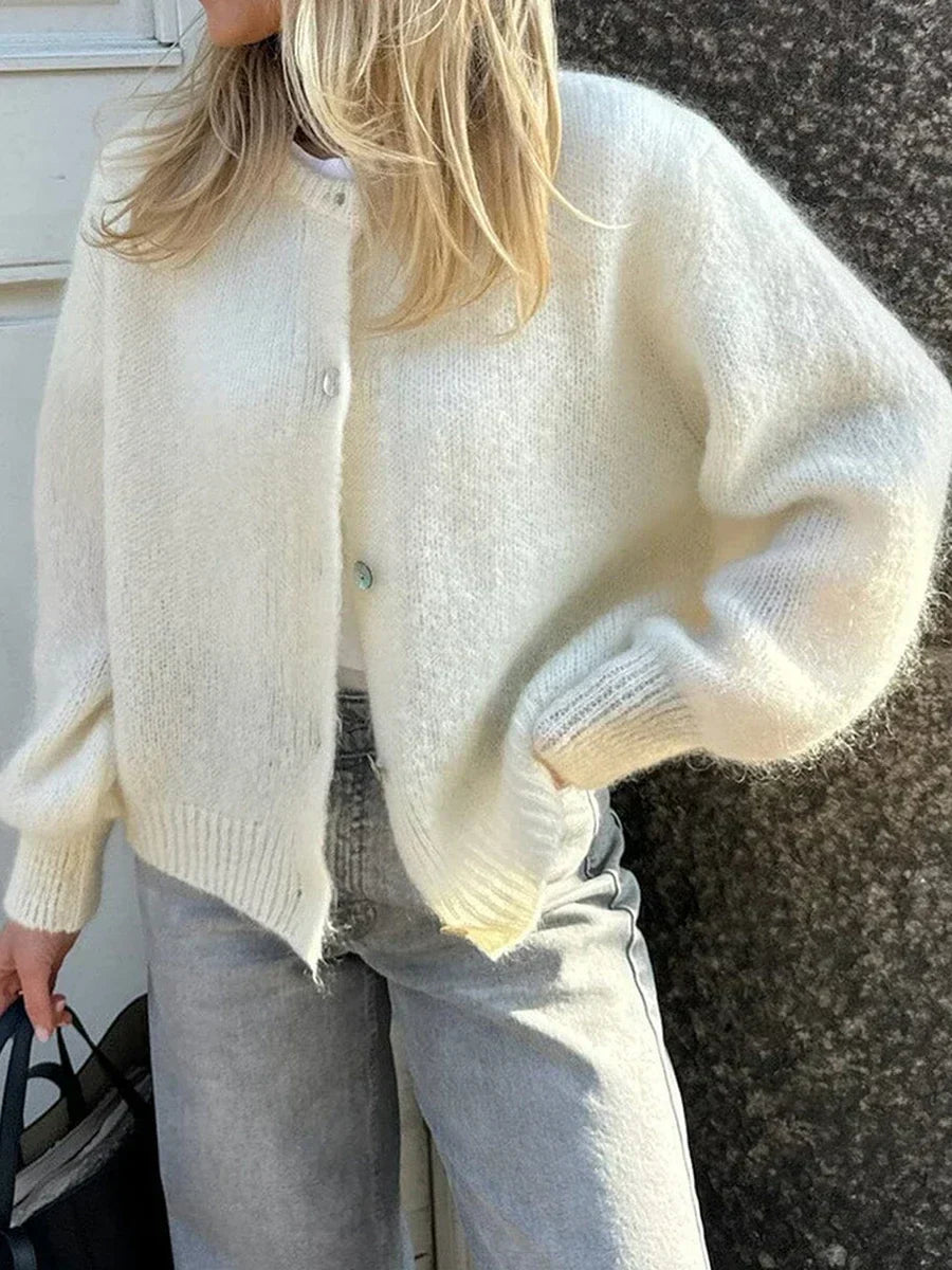 WW | Y2K Knopfverschluss Strick Freizeit Weicher Cardigan Jacke