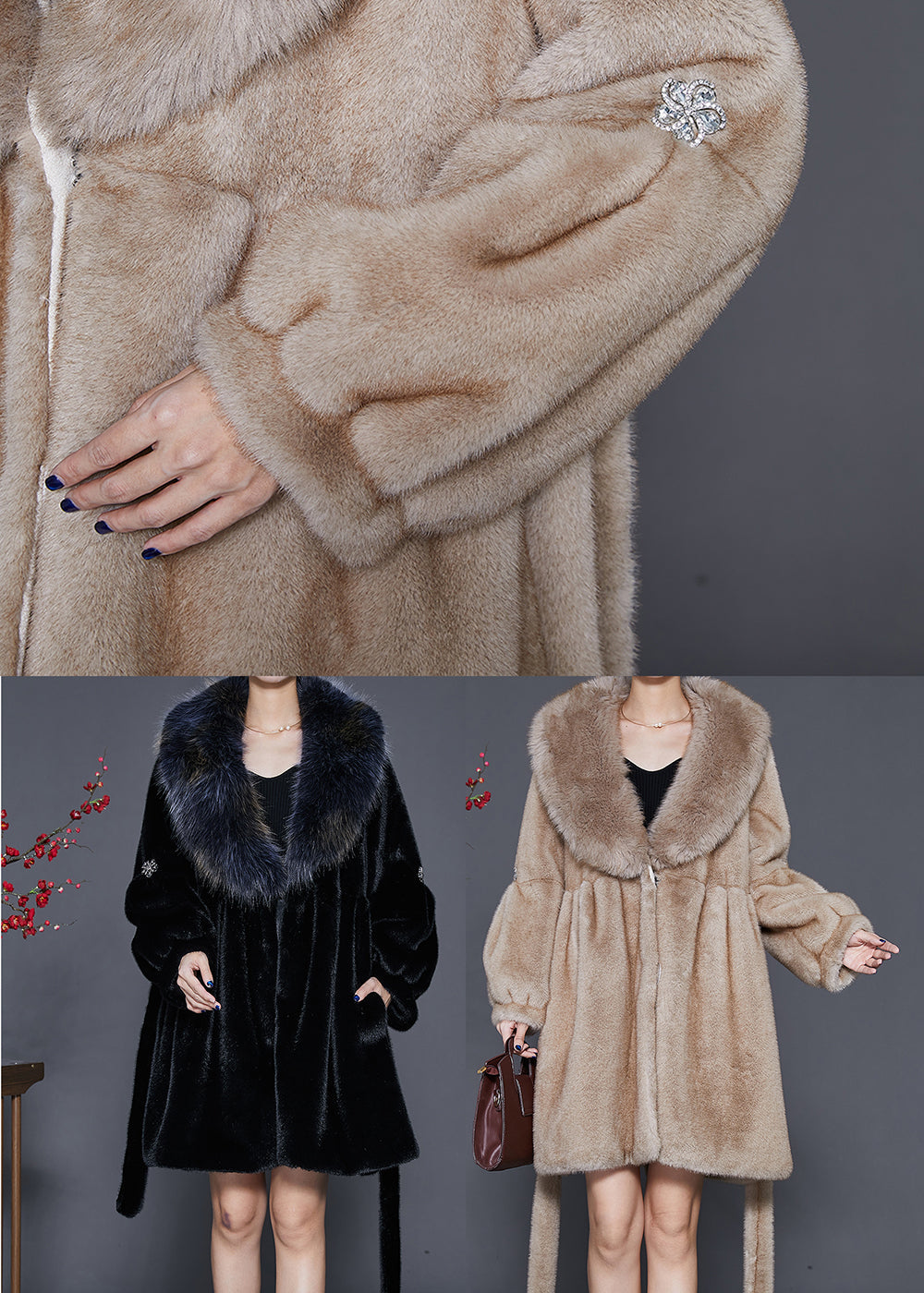 WW | Khaki Oversized Warm Fluffy Furry Coats Winter