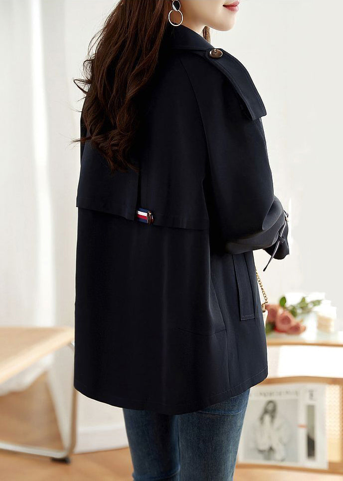 WW | Navy Double-Breasted Patchwork Cotton Coats
