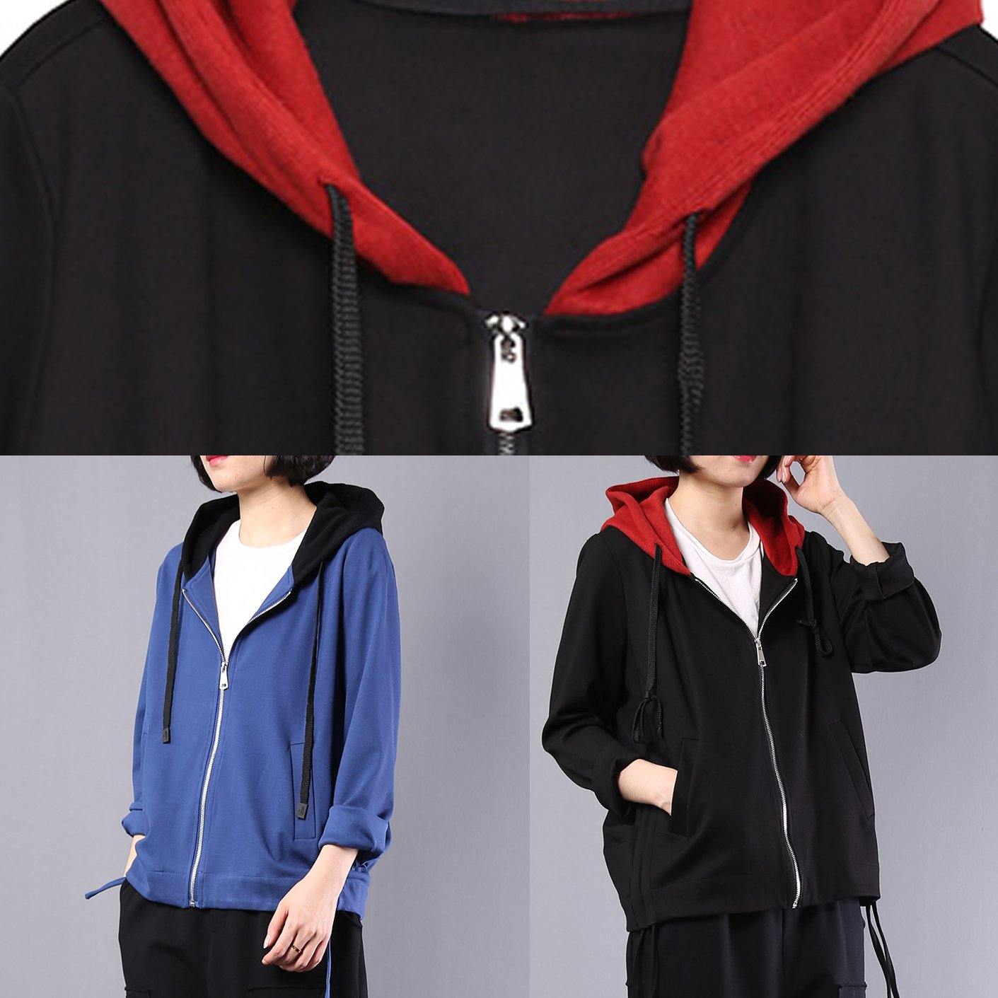 WW | Hooded Cotton Clothing Photography Black Coats