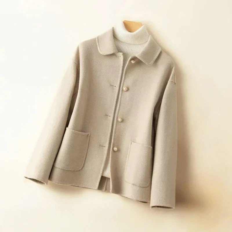 WW | Casual Fit Coat - Button Front Round Collar Coat