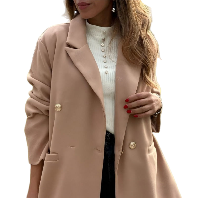 WW | Damen Oversized Blazer Jacke Doppelknopf Stil