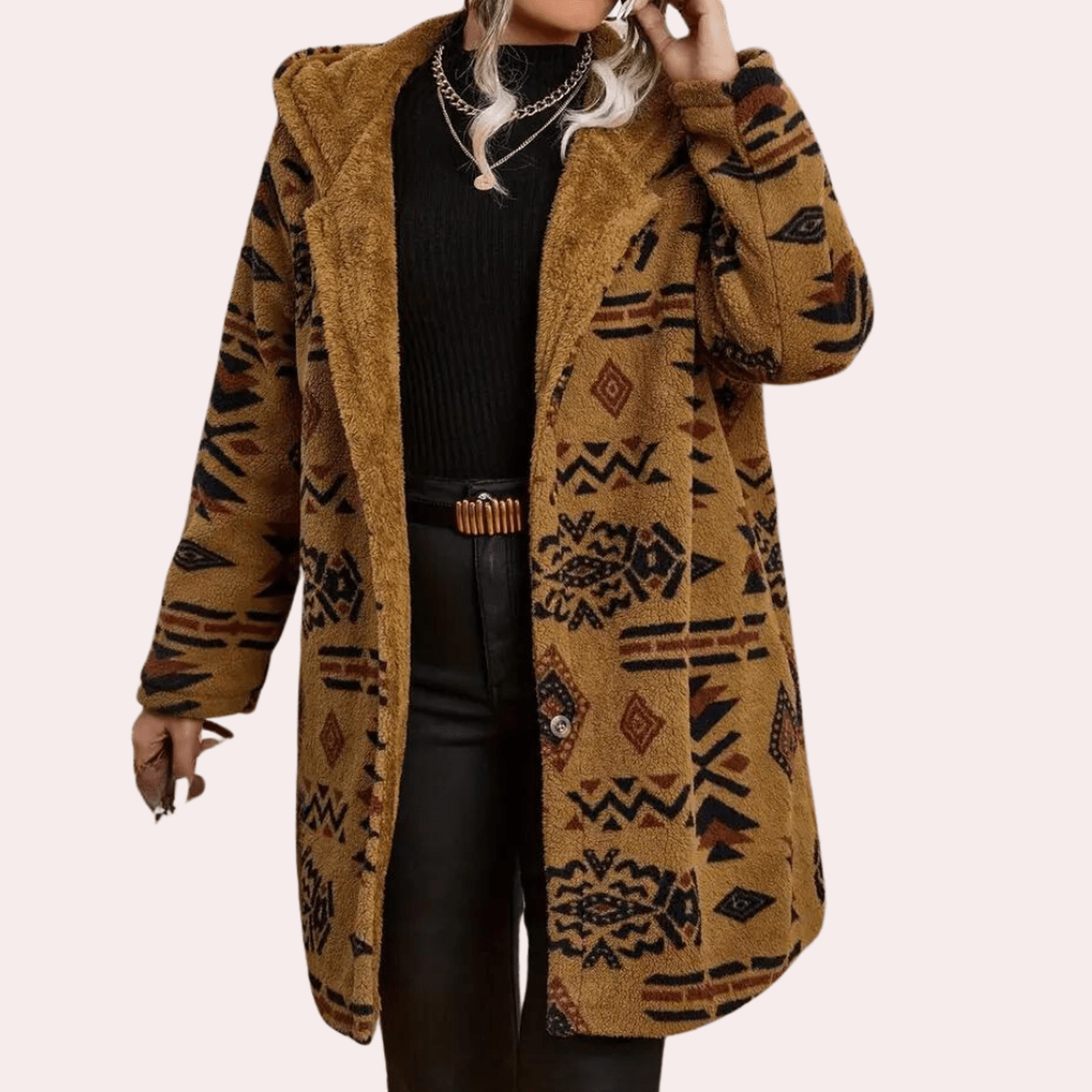 WW | Damen Kamel Kapuzen Winterjacke