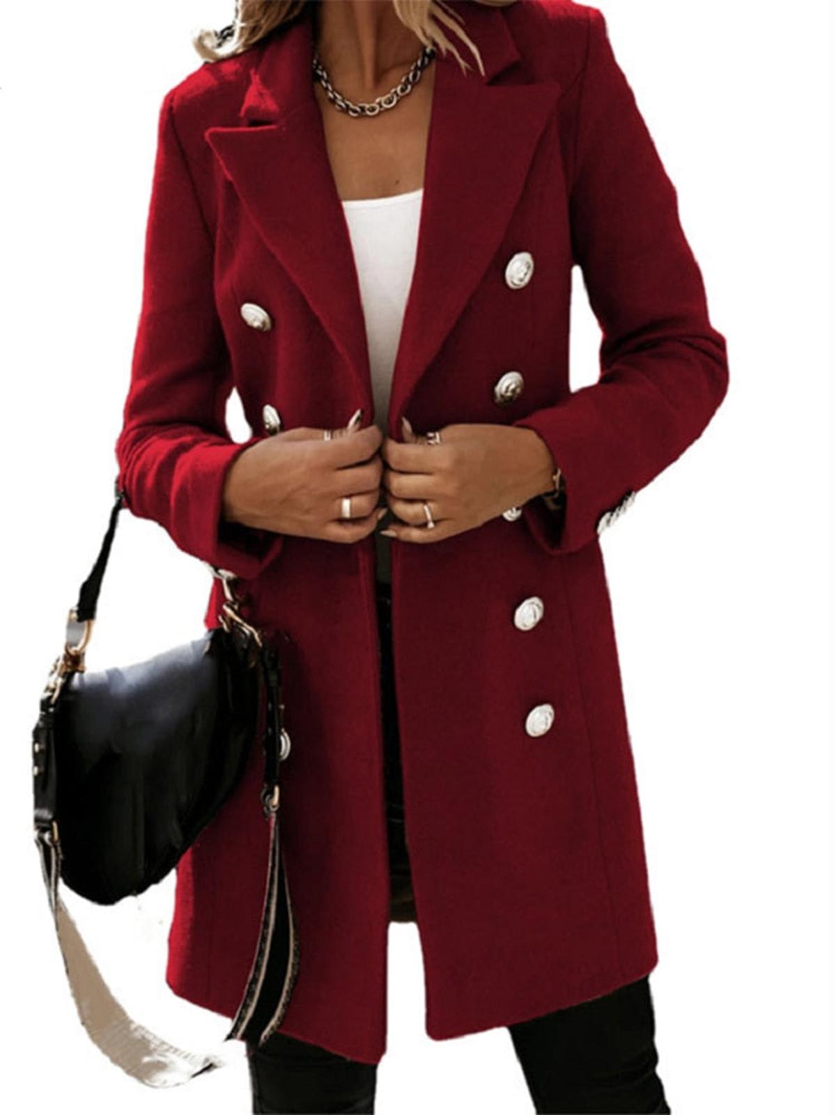 WW | Damen Klassischer Trenchcoat mit Gürtel und Knöpfen