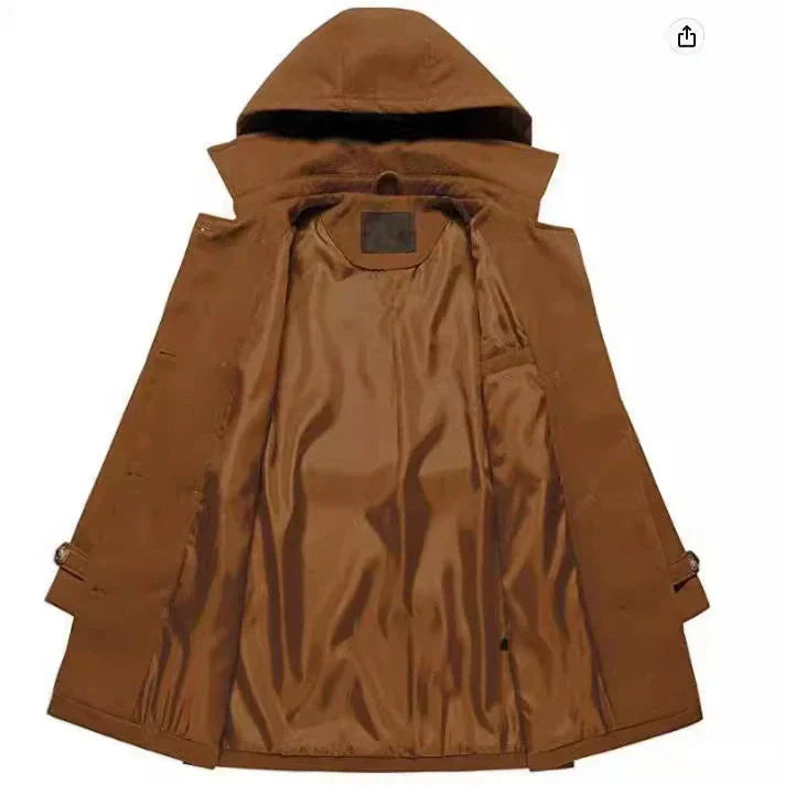 WW | Damen Taillierter Fit Kapuzenmantel mit Gürteltaille
