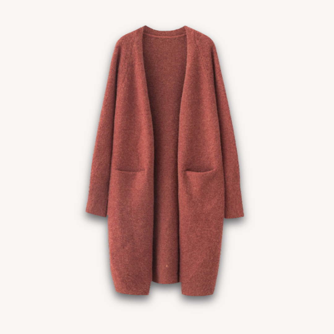 WW | Damen Lange Cardigan Jacke Gemütlich Strick Stil