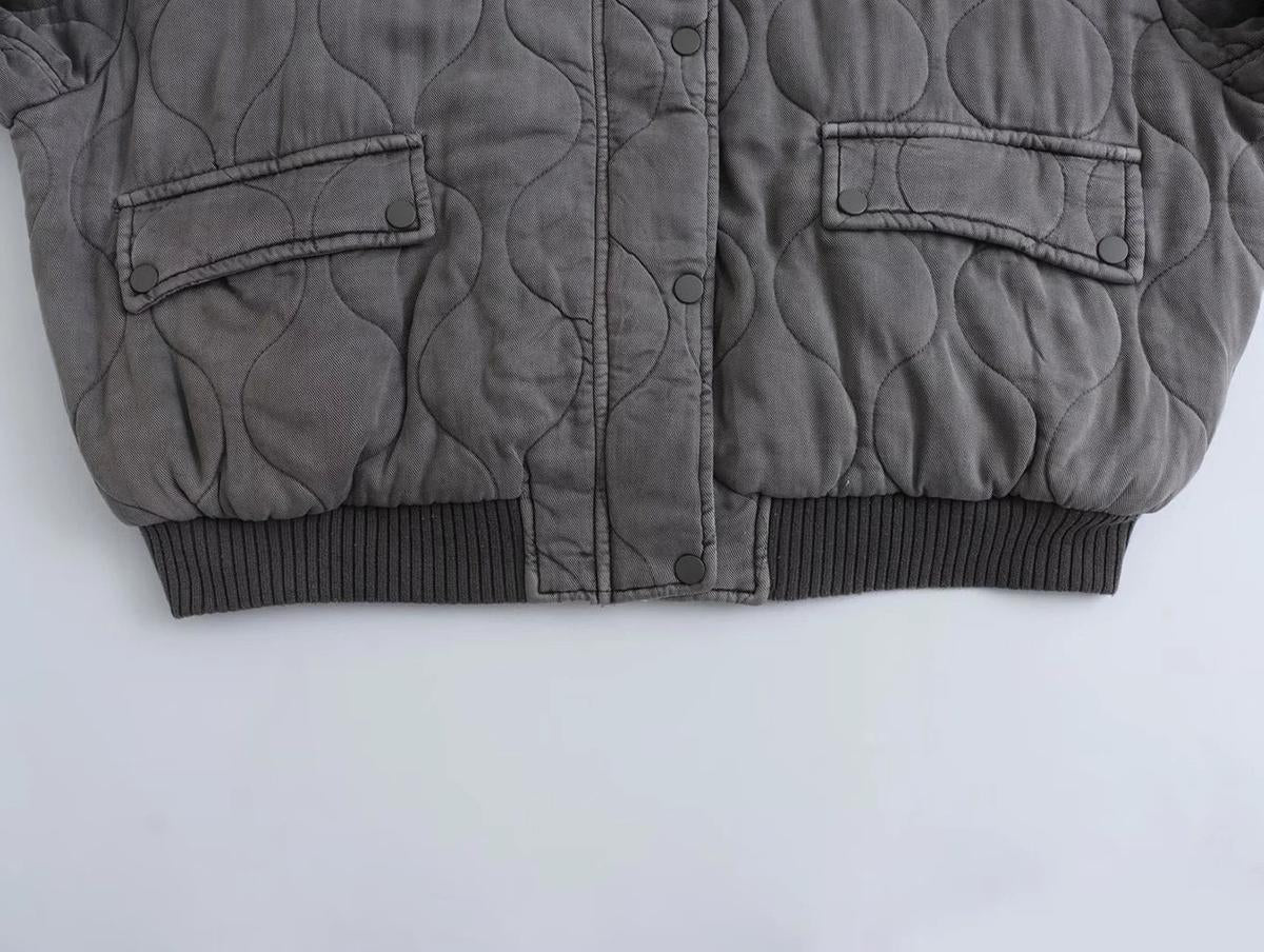 WW | Women's Plus Size Grey Bomber Jacket