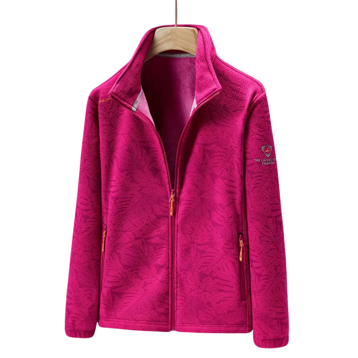 WW | Damen Winddichte Fleecejacke mit Botanischem Druck Für Herbst und Winter