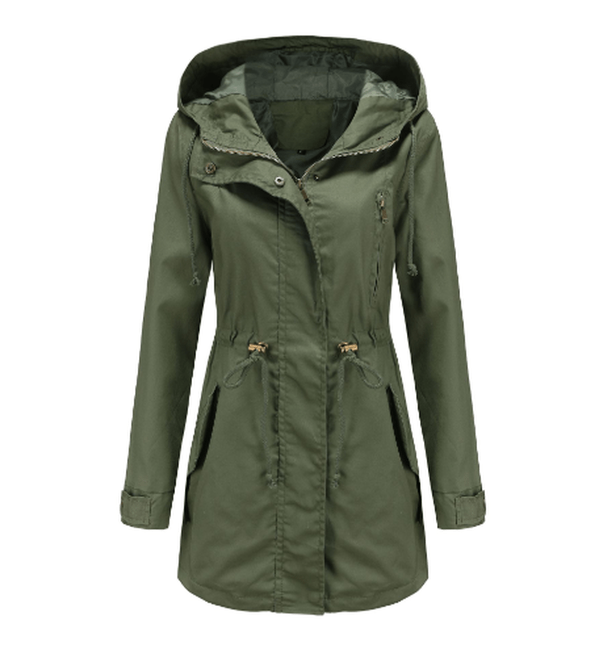 WW | Damen Winddichte Jacke mit Verstellbarer Kapuze und Taschen