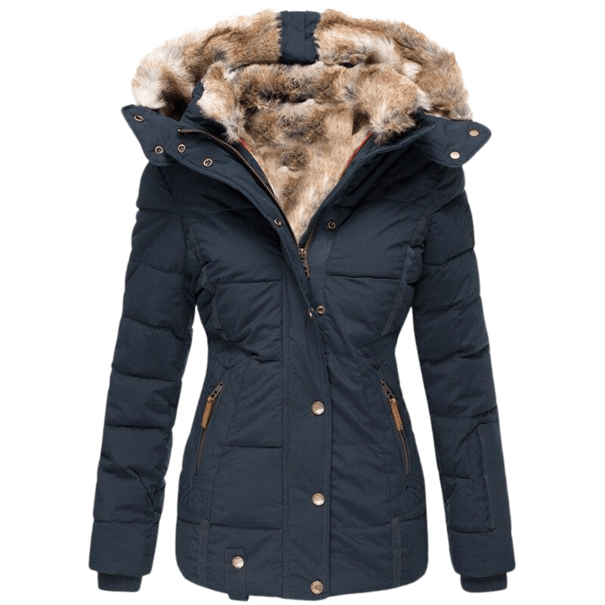WW | Damen Winterjacke mit Fellfutter und Slim Fit