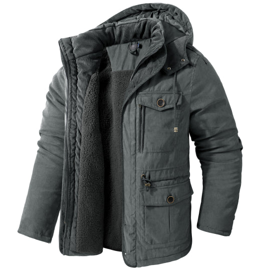 WW | Herren Winterjacke Mit Kapuzen Design Und Taschen Detail