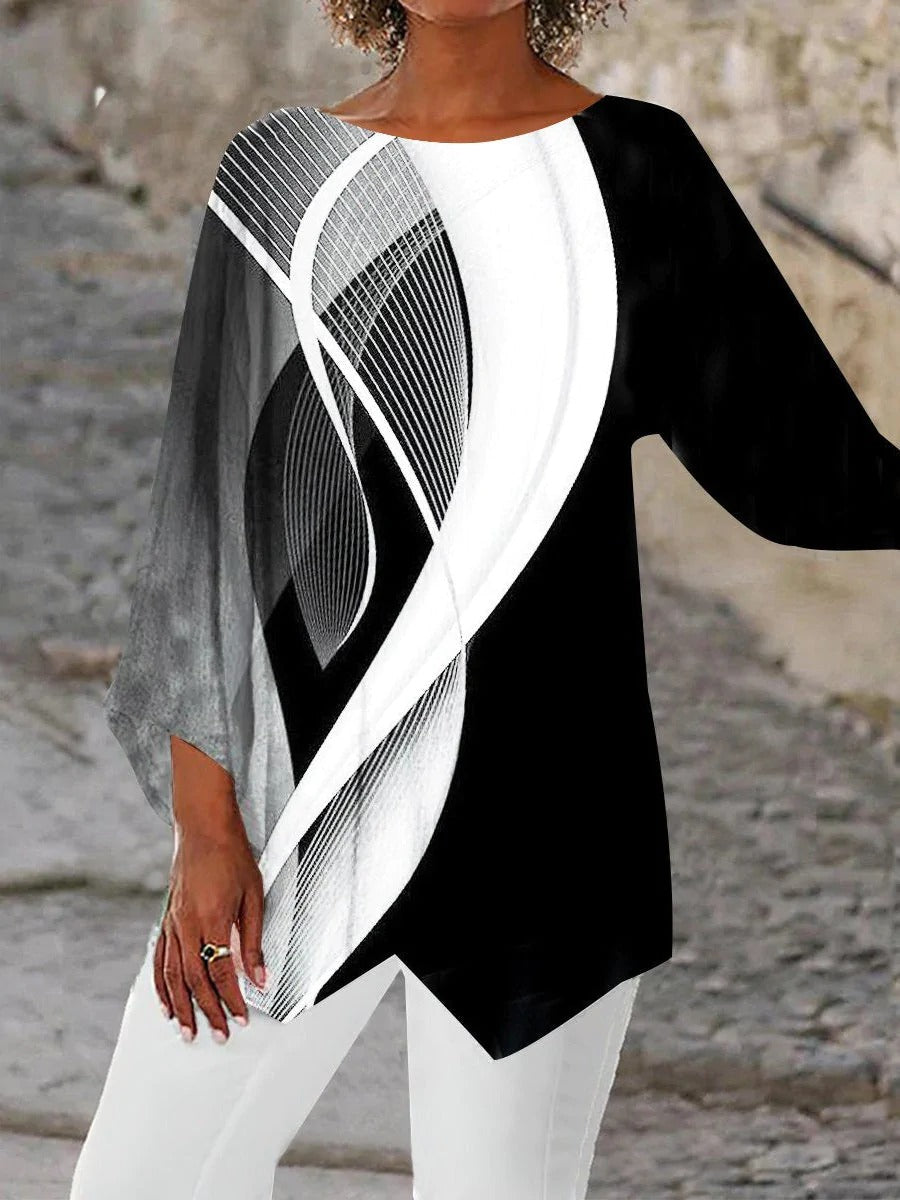 WW | Moderne geometrische langärmelige Tunika