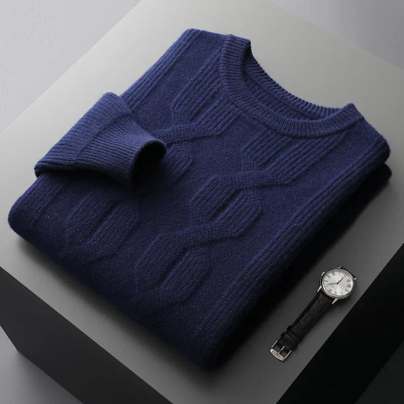 Cable knit wool blend Regular fit Crew neck Warm and breathable