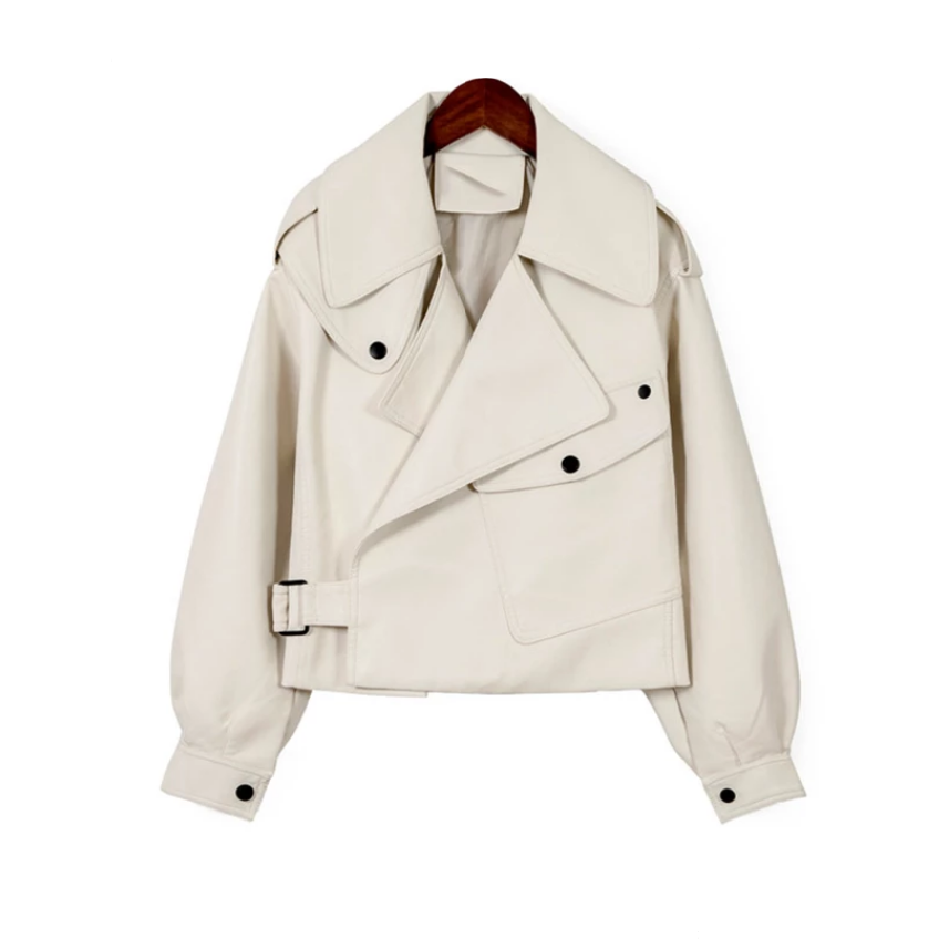 WW | Women's Leather Jacket with a Pocket on the Side