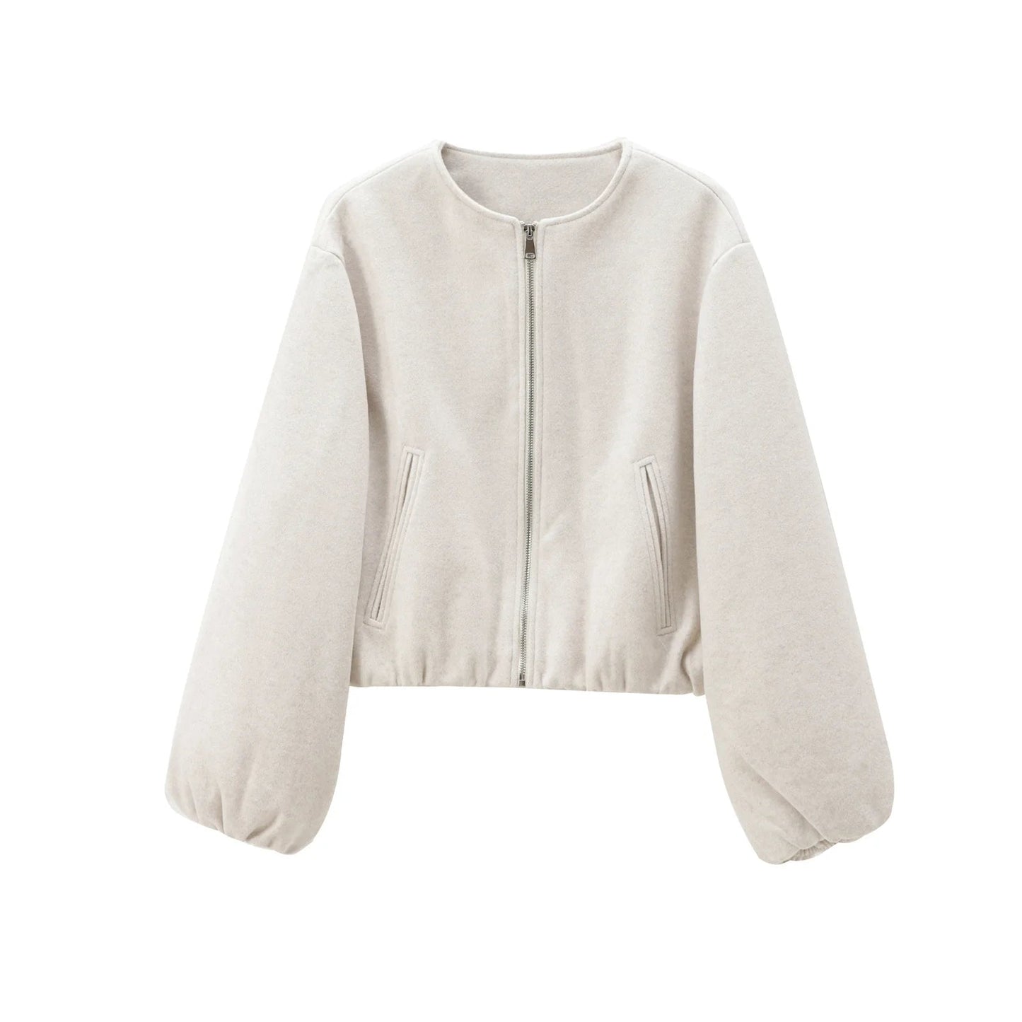 WW | Women's Bomber Jacket with Zipper and Elastic Fit