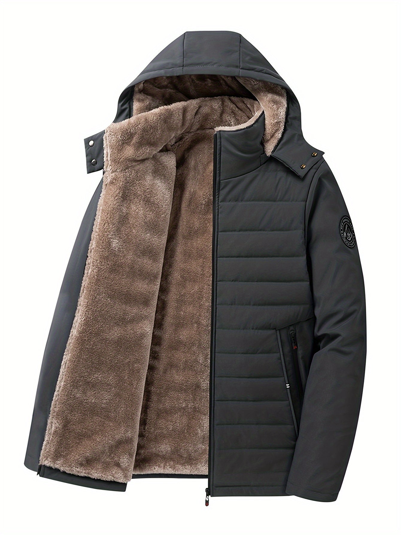 WW | Stylische Winterjacke für Männer - Warme, wattierte Fleecejacke mit Kapuze