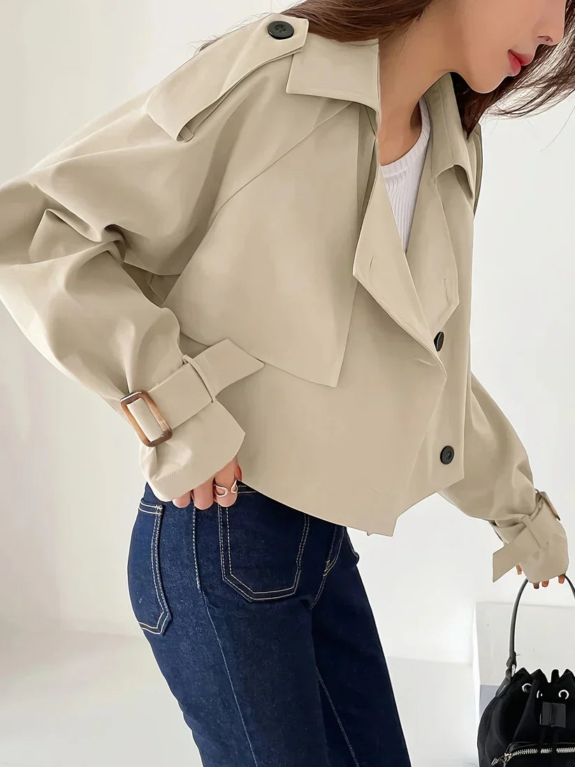 WW | Women's Trench Coat with Button Embellishment - Perfect for Any Occasion