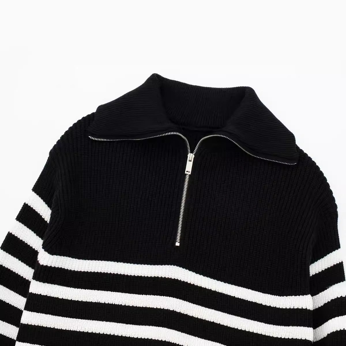 WW | All-Match Open Collar Wool Sweater