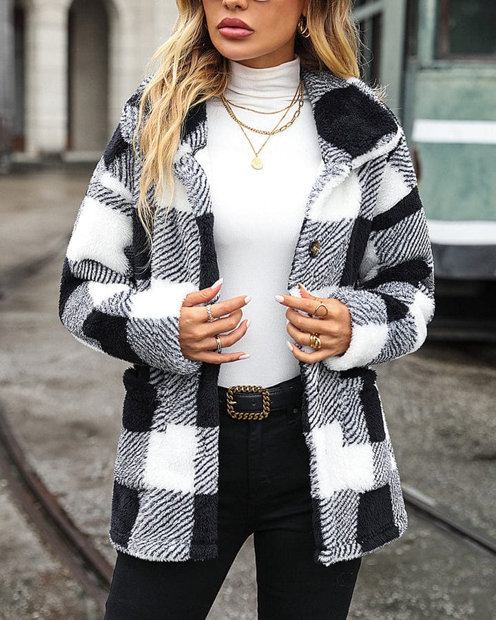 WW | Checkered jacket with buttons for women