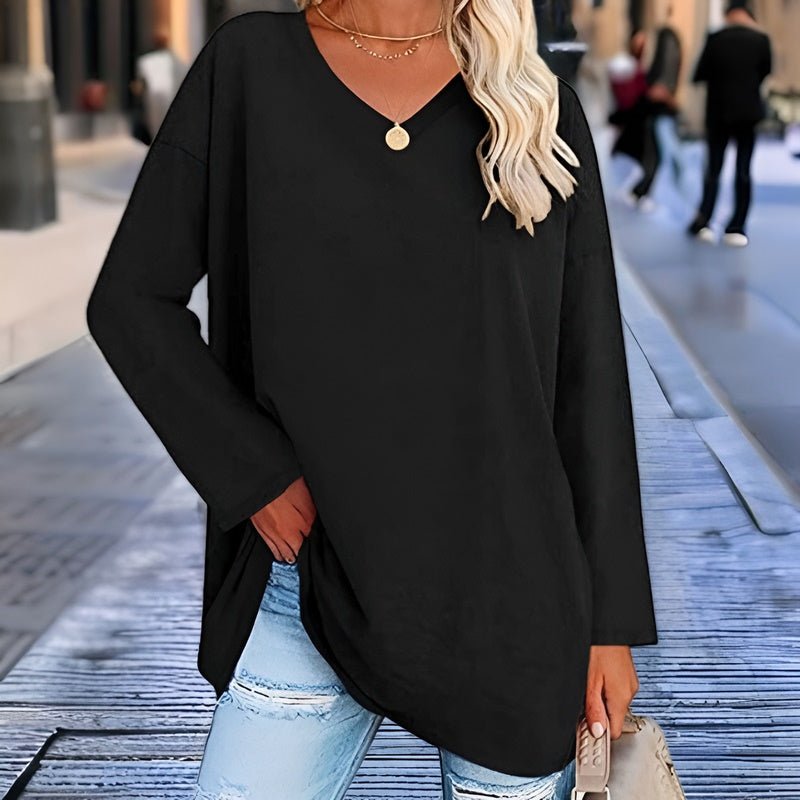 WW | Trendiger V-Ausschnitt-Pullover mit langen Ärmel