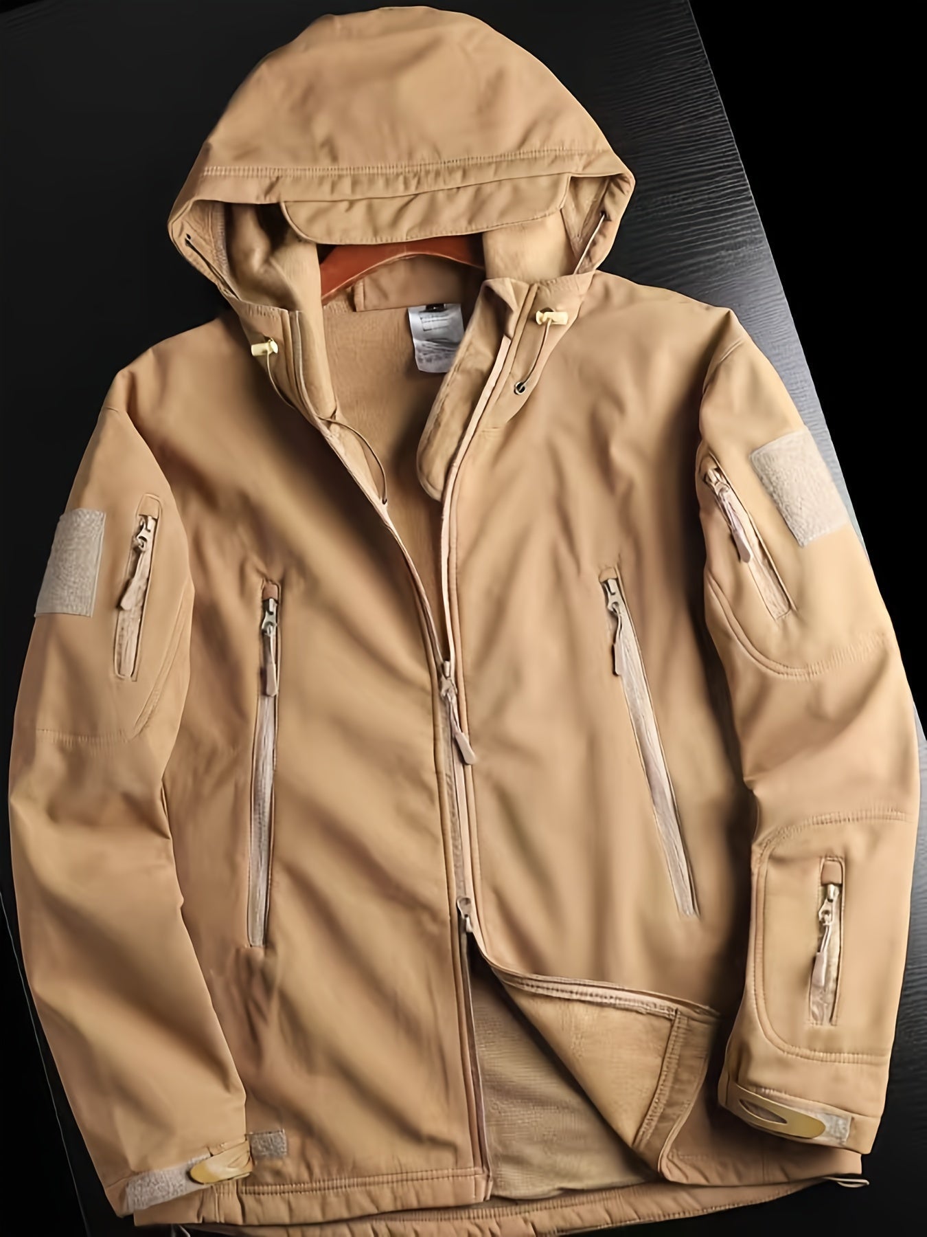 WW | Softshell Jacke - Winddichte Tactical Outdoor Jacke mit Kapuze & Reißverschlusstaschen