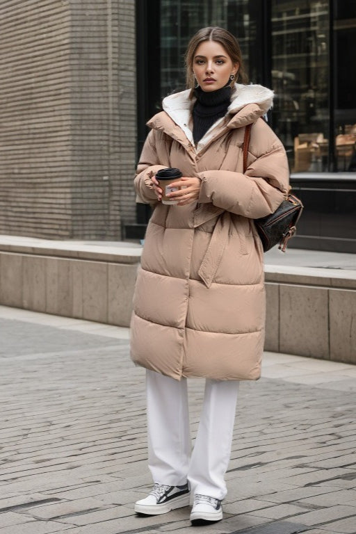 WW | Mittellange Kapuzen-Pufferjacke