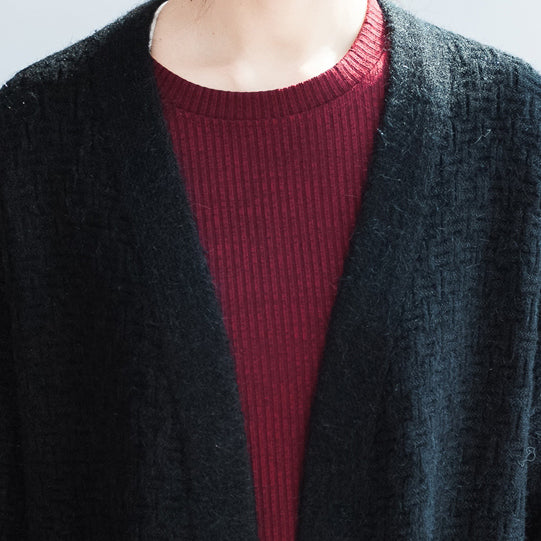 WW | Herbst warme Pullover Mäntel Plus Size dicke Pullover Cardigans seitlich offen