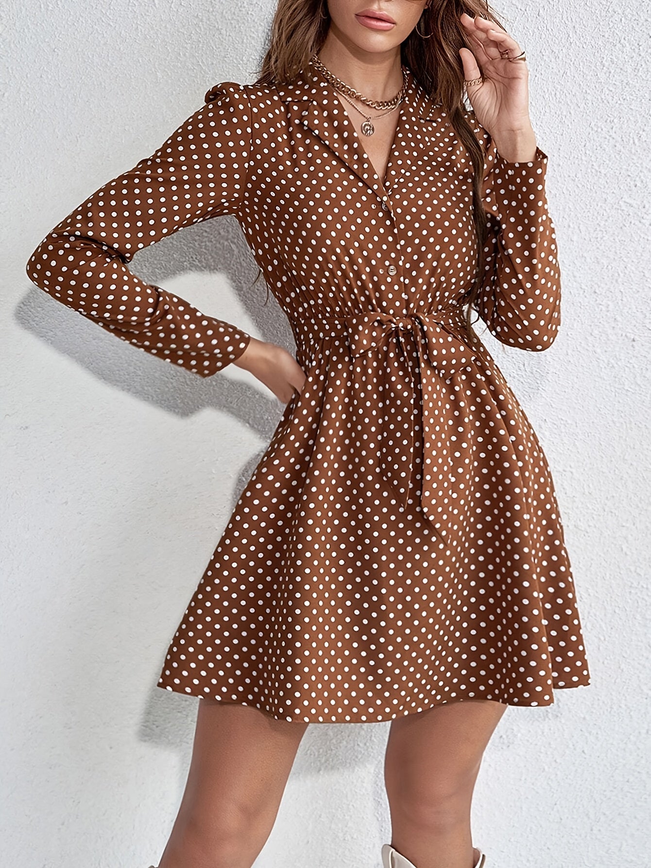 Maribel Polka Dot Dress with Belt