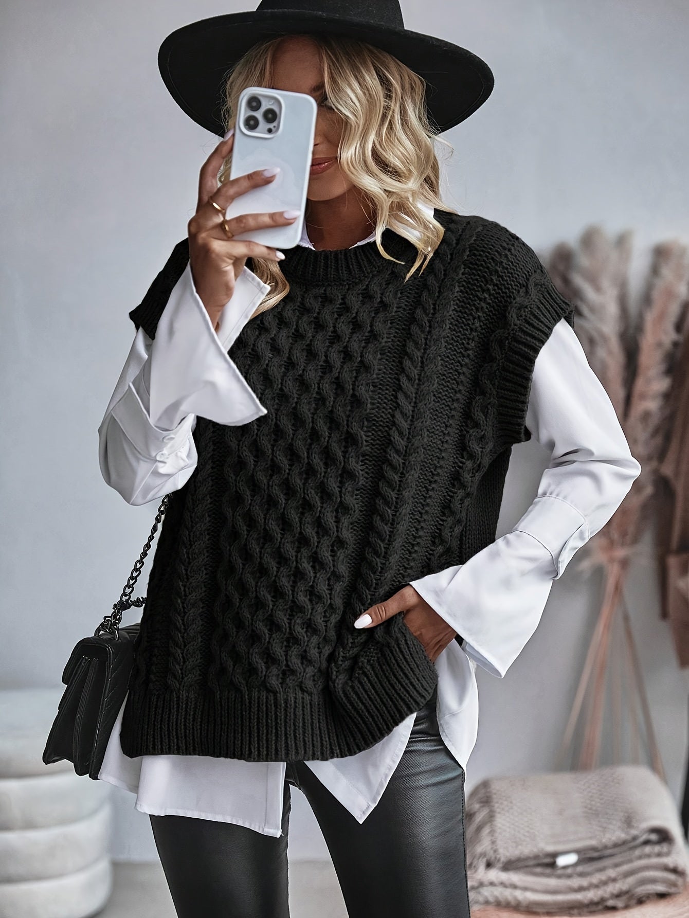 WW | Strickjacke mit Öffnungen für Damen