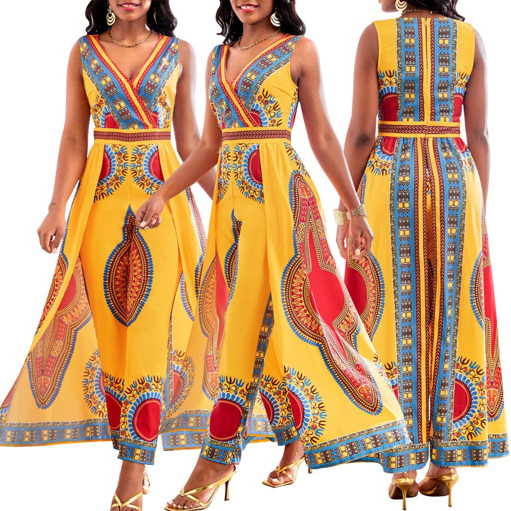 BRIA - Dashiki style African print jumpsuit