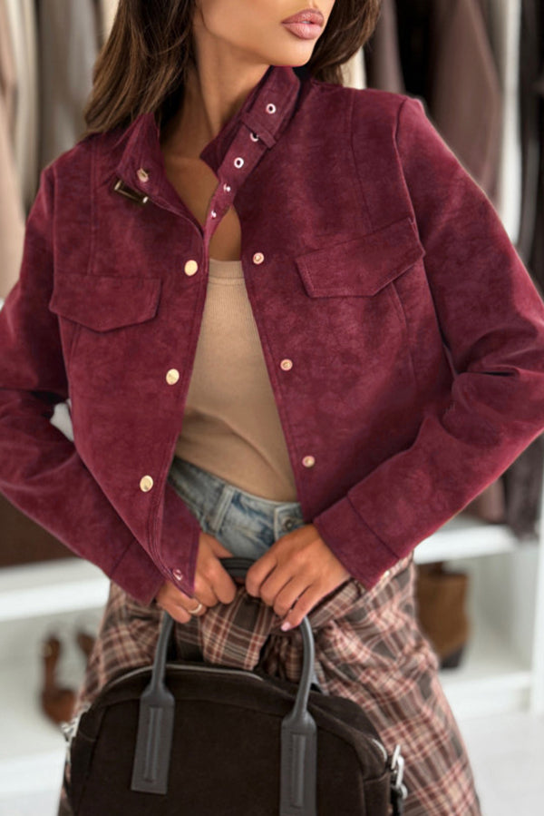 WW | Stylish long-sleeved casual jacket with buttons
