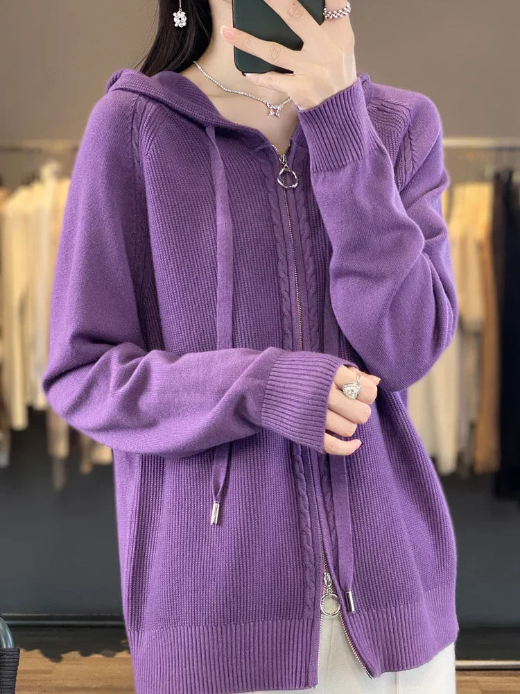 WW | Luxuriöser Kapuzen-Cardigan
