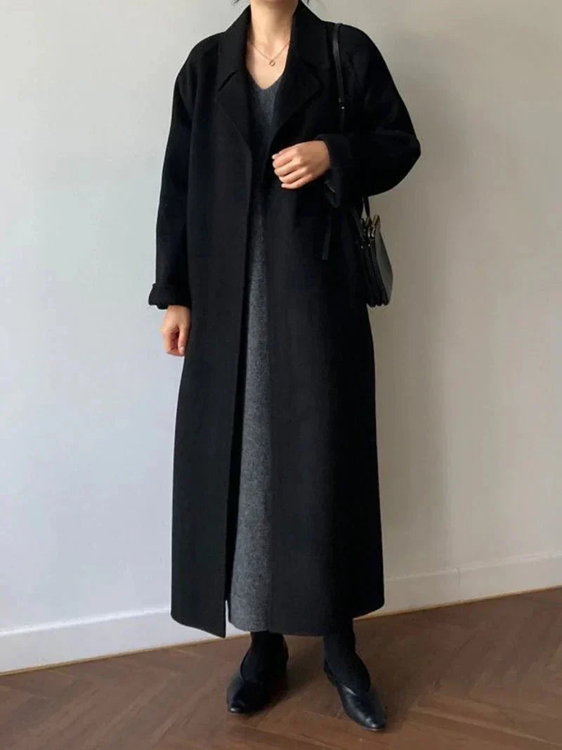 WW | Langzeitwollmischmantel - Gürtelschluss Design - Minimalistische Oberbekleidung