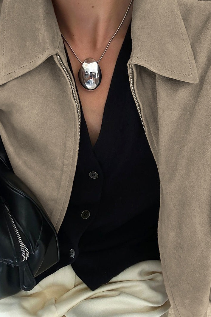 WW | Fit Khaki Wildlederjacke