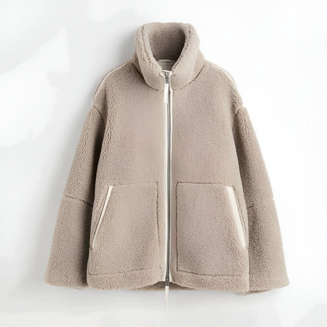 WW | Chic Teddy Fleece Jacket Beige for Stylish Comfort